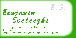 benjamin szeleczki business card